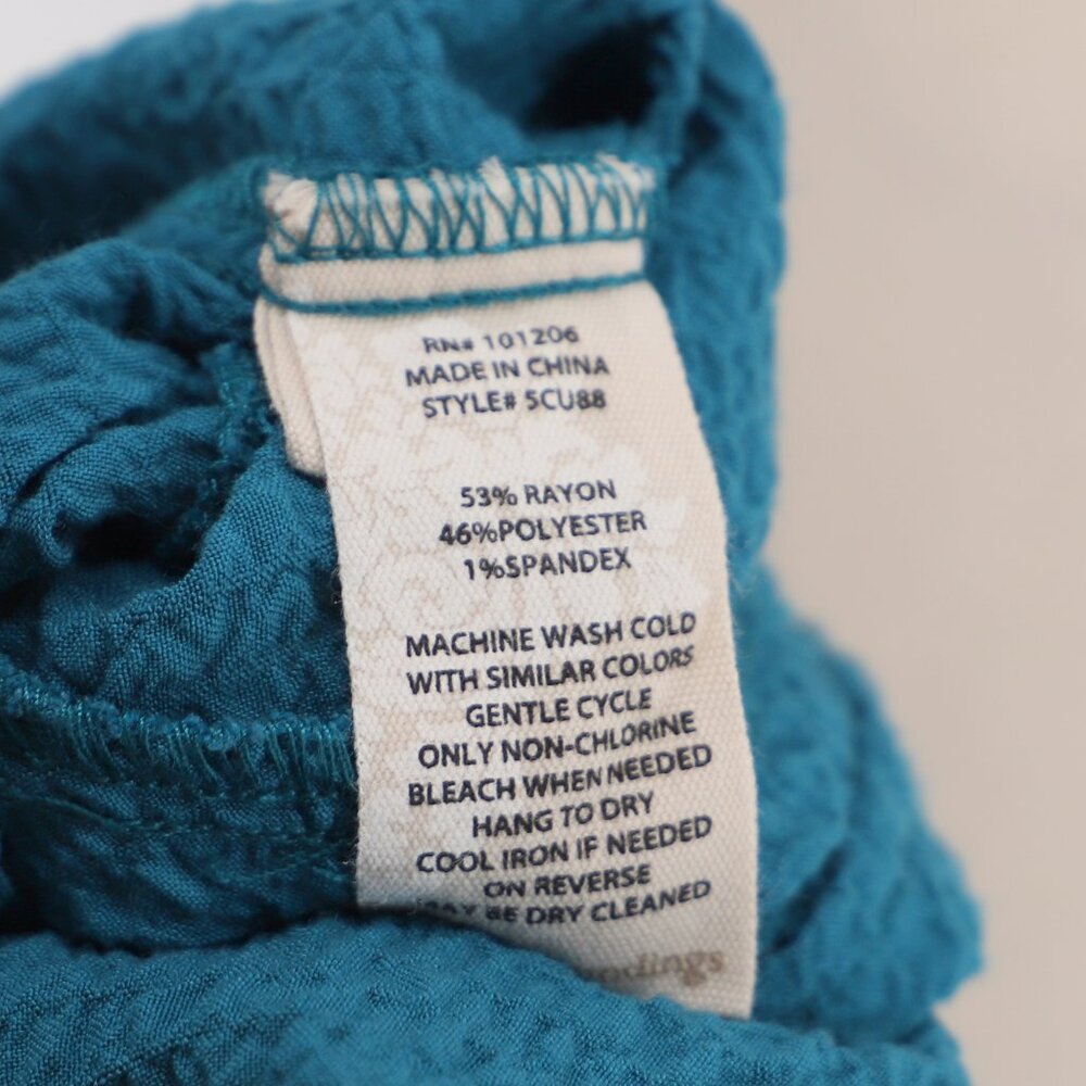 SOFT SURROUNDINGS Marianna Crinkle Tunic Top in Teal Blue Size 1X - Picture 6 of 6